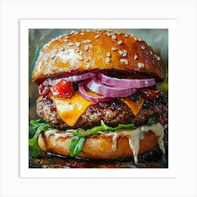 Burger Painting Art Art Print