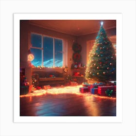 Christmas Tree In The Living Room 69 Art Print