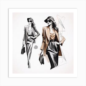 A Sophisticated And Stylish Fashion Illustration 2 Art Print