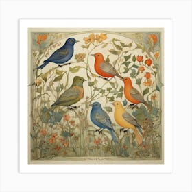 Birds In The Garden 1 Art Print