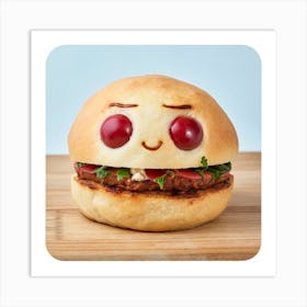 Burger With Eyes Art Print