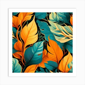 Tropical Leaves Wallpaper 2 Art Print