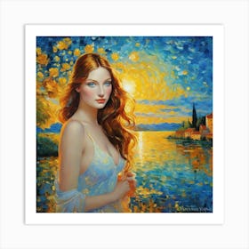 Girl With Long Hairfuh Art Print