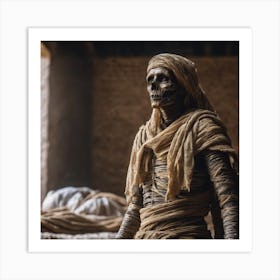 Mummy In The Tomb Art Print