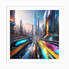 Futuristic City 111 Art Print