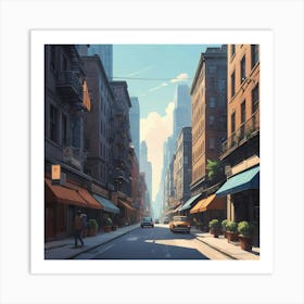 Sunlit Street Art Print