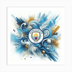 Manchester City F.C. Logo Wall Art 9 Art Print