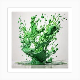 Splash Of Green Paint Art Print