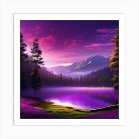 Purple Landscape Wallpaper 2 Art Print