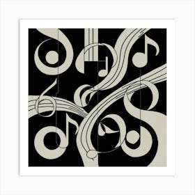 Black and White Abstract Art 45 Art Print