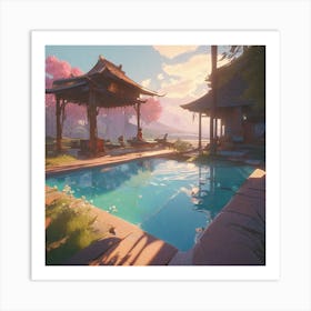 Pool Scene Art Print