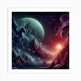 Dragons In The Sky Art Print