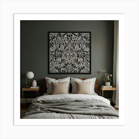 Black And White Floral Print Art Print