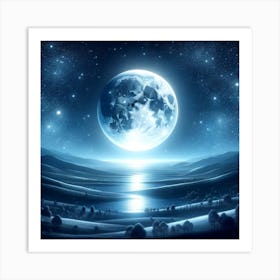 Sapphire Night Sky Art Print