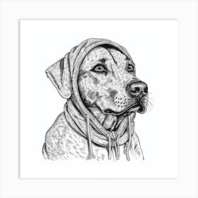 Dog In A Hoodie 2 Art Print