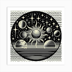 Solar System Png Clipart Art Print