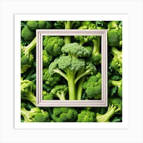 Green Broccoli In A Frame 1 Art Print