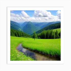 Valley In The Mountains Art Print