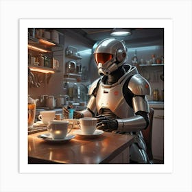 Robot In The Kitchen Art Print