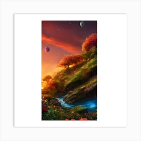 Sunset In The Mountains 1 Art Print