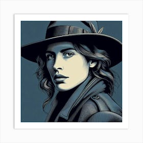 Woman In A Hat Art Print