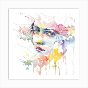 Watercolor Portrait Of A Woman Art Print