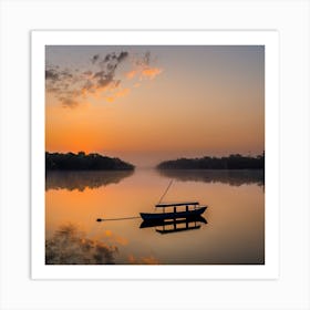 Sunrise On The River Art Print