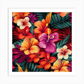 Seamless Tropical Pattern Art Print