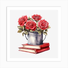 Roses In A Bucket 21 Art Print