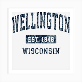 Wellington Wisconsin Wi Vintage Athletic Sports Design Art Print