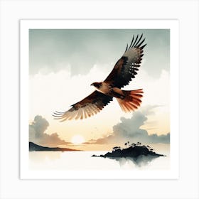 Eagle In Flight 2 Art Print