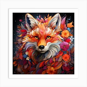 Colorful Fox Art Print