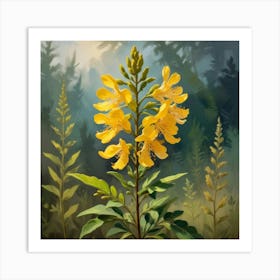 Wild Senna Wildflower Vintage Botanical Art Print 1 Art Print