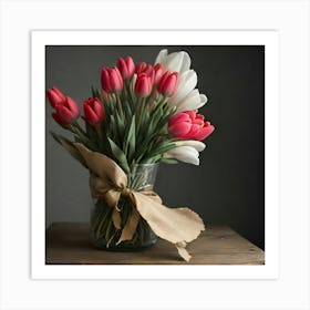 Tulips In A Vase Art Print