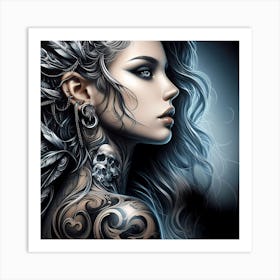 Tattooed Woman 3 Art Print