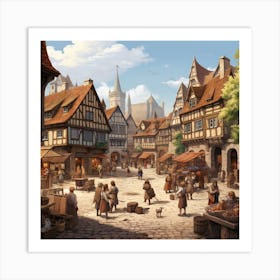 Medieval Town 1 Art Print