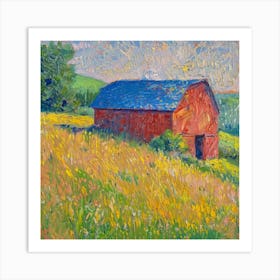 Red Barn In The Field 1 Art Print