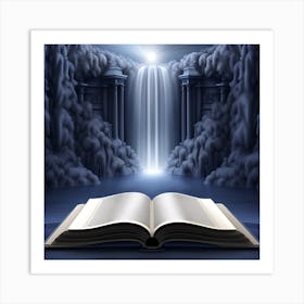 Open Book With Waterfall 3 Art Print