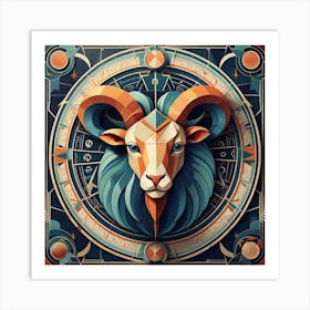 Zodiac Ram Art Print