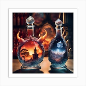 Two Bottles Art Print