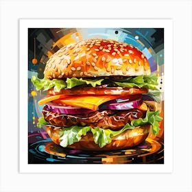 Burger Art Fusion Modern Delight Art Print