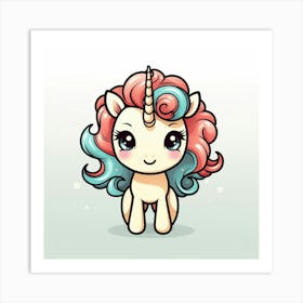 Unicorn With Rainbow Mane 25 Art Print