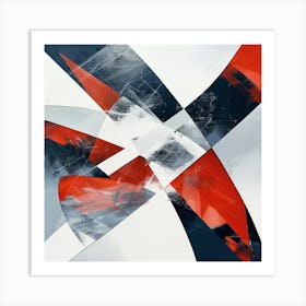 Abstract Red And White Abstract Painting 1 Art Print