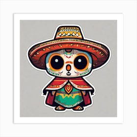 Day Of The Dead Owl Art Print