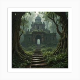 Temple In The Forest Art Print