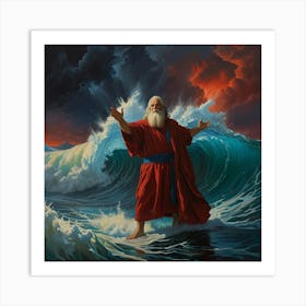 Jesus On The Waves Art Print