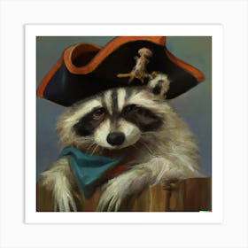 Pirate Hat Raccoon 3 Art Print