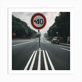 Speed Limit Sign 1 Art Print