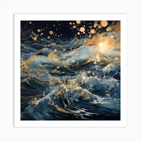 Waves In The Night Art Print