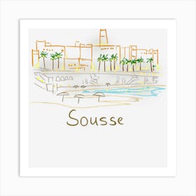 Sousse City Tunisia Souvenir Gift For Men Women Art Print